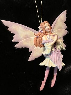🧚‍♀AMY BROWN SPRING FAIRY DIVA, COLLECTIBLE ORNAMENT, 3D HAND PAINTED POLYSTONE